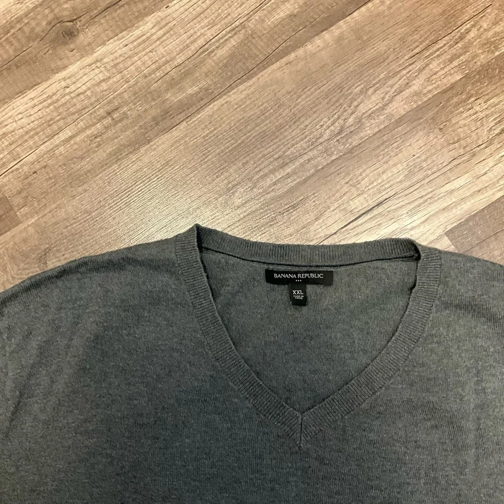 Banana Republic Men's Pullover Luxe V-neck Cotton Blend Sweater Size XXL In Gray